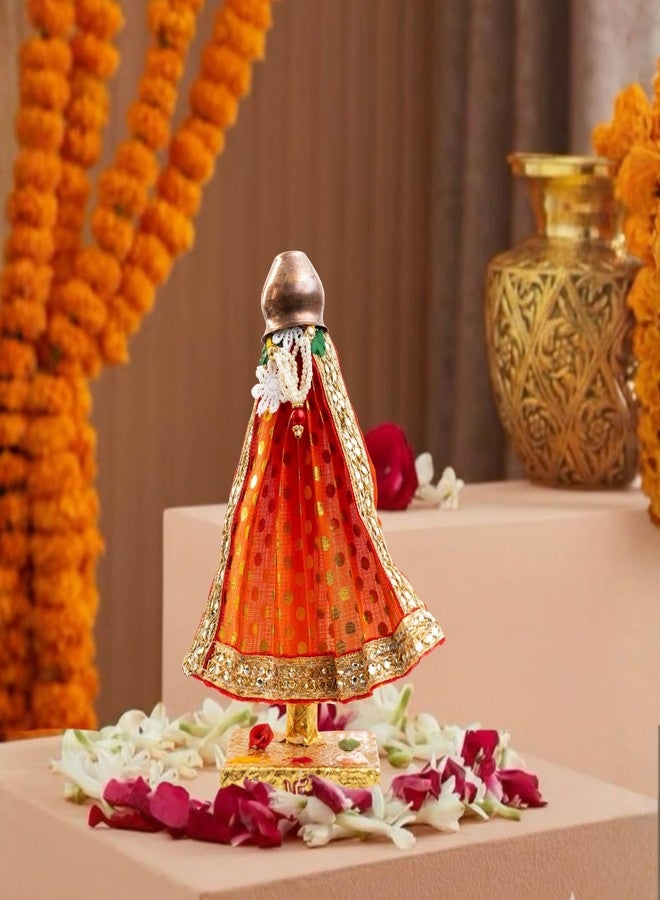 PUNYATVA جودي الجاهزة (برتقالي، منقط، 8 بوصة) - قطعة جودي بادوا | مهرجان ماهاراشترا GudiPadwa Stand | هدية GudhiPadwa، ديكور المنزل والمكتب، ديكور GudiPadva التقليدي - Image 2